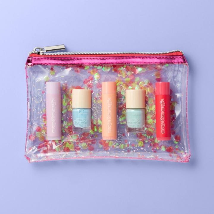 Nail & Lip Set With Makeup Bag - 5pc - More Than Magic,