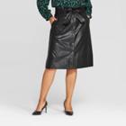 Women's Plus Size Mid-rise Midi A Line Skirt - Who What Wear Black