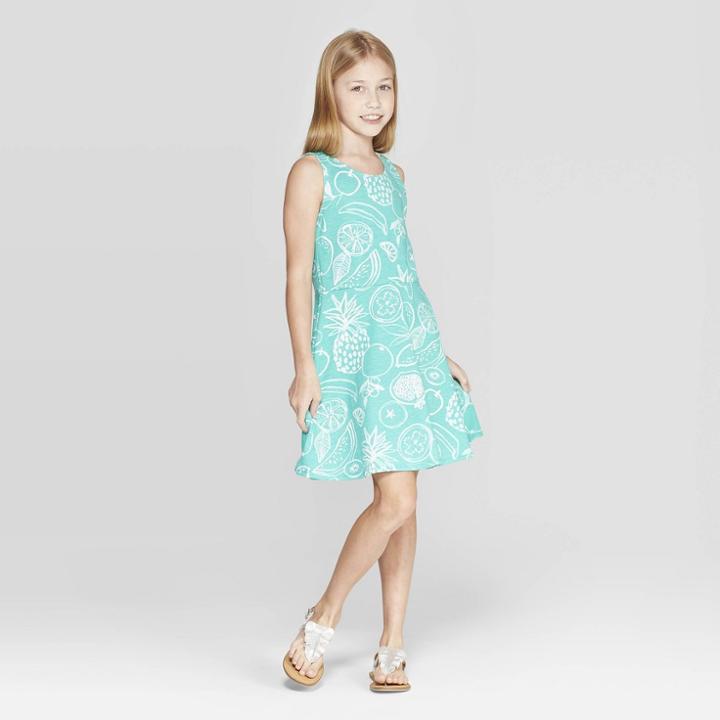 Girls' Fruit Print Tank Knit Dress - Cat & Jack Green