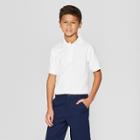 French Toast Boys' Short Sleeve Pique Uniform Polo Shirt - White