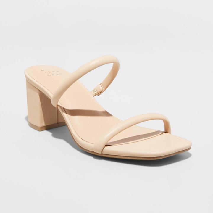 Women's Cris Wide Width Heels - A New Day Birch