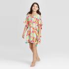 Girls' Floral Caftan X Small Cover Up - Cat & Jack White