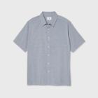 Men's Tall Multi Striped Standard Fit Short Sleeve Novelty Button-down Shirt - Goodfellow & Co Ice Blue