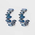 Crystal Cluster Hoop Earrings - A New Day Blue, Women's