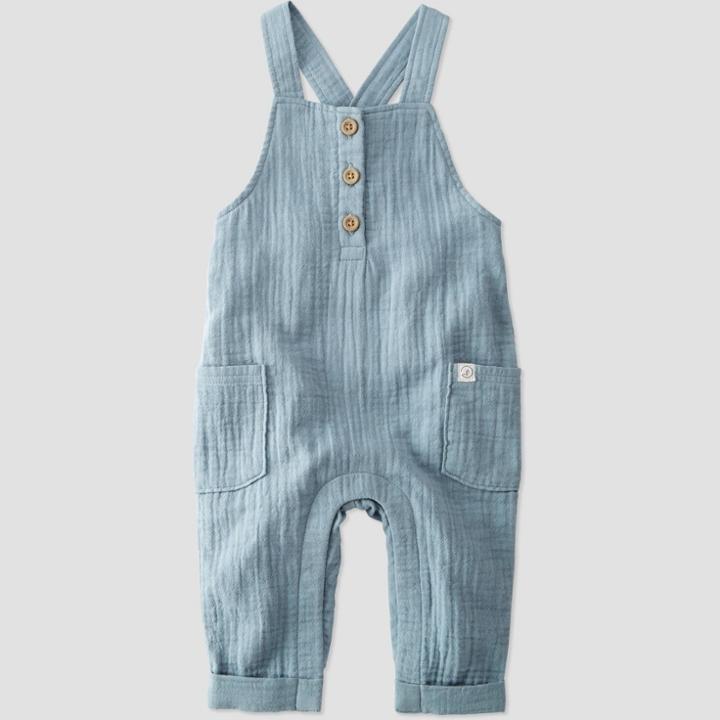 Baby Boys' Creek Gauze Overalls - Little Planet By Carter's Blue Newborn