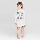 Toddler Girls' Minnie Mouse Too Cute Sweatshirt Dress - Beige