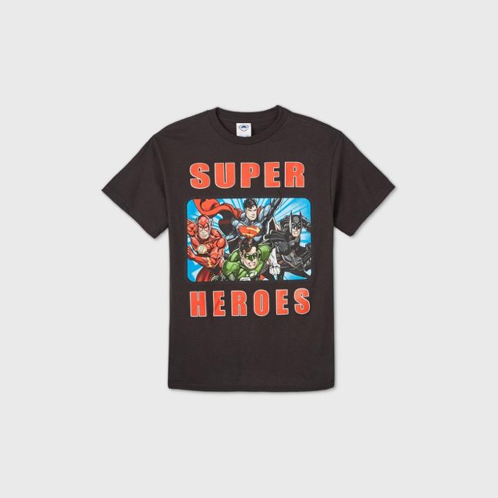 Warner Bros. Boys' Dc Team Up Short Sleeve Graphic T-shirt - Black