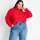 Women's Plus Size Metallic Turtleneck Pullover Sweater - Future Collective With Kahlana Barfield Brown Red