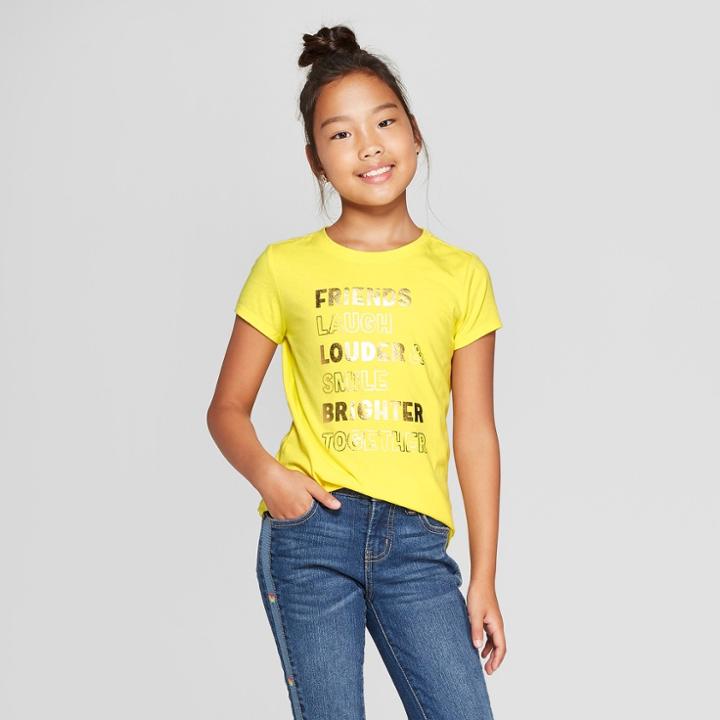 Girls' Short Sleeve Friends Graphic T-shirt - Cat & Jack Yellow