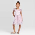 Zenzi Toddler Girls' Floral Mesh Dress - Pink 12m, Toddler Girl's