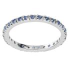 Journee Collection 1/4 Ct. T.w. Round-cut Cz Eternity Prong-set Ring In Sterling Silver - Blue,