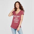 Women's Short Sleeve Pinot Is My Favorite Color Graphic T-shirt - Awake Burgundy