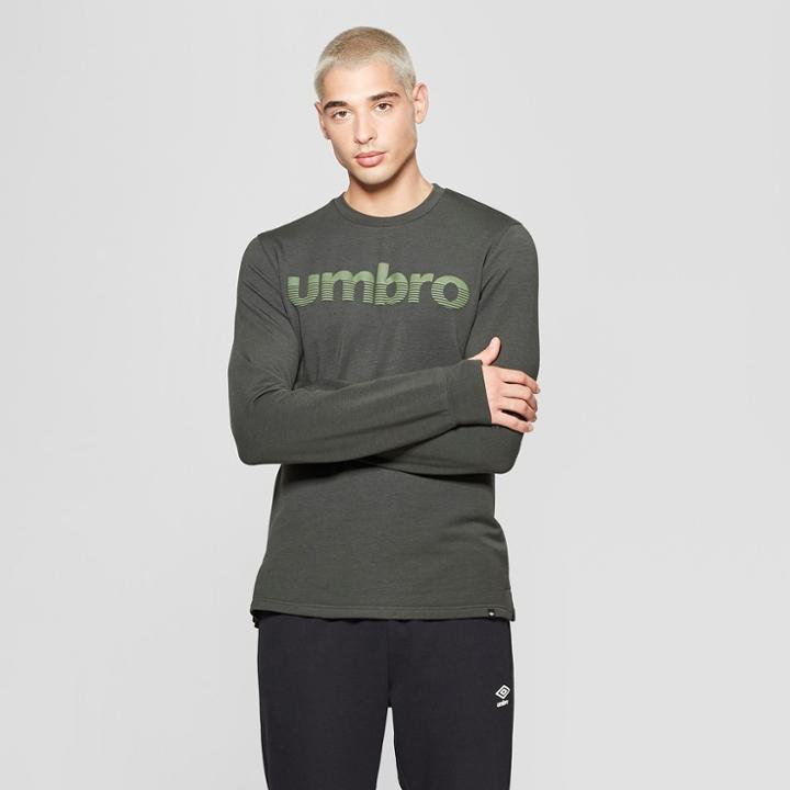 Umbro Men's Long Sleeve Logo T-shirt - Bronze Green