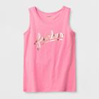 Girls' Adaptive Fearless Graphic Tank Top - Cat & Jack Pink S, Size: