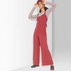 Women's Strappy Button Front Tie Back Jumpsuit - Wild Fable Red