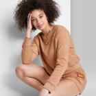 Women's Ascot + Hart Terry Cloth Graphic Sweatshirt - Tan