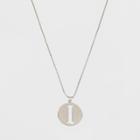 Silver Plated Initial I Pendant Necklace - A New Day Silver,