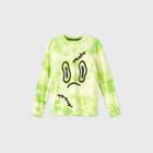 Boys' Tie-dye Halloween Long Sleeve Graphic T-shirt - Art Class White/green Xl, Green/white