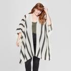 Women's Textured Striped Plus Size Kimono - Universal Thread Cream (ivory)