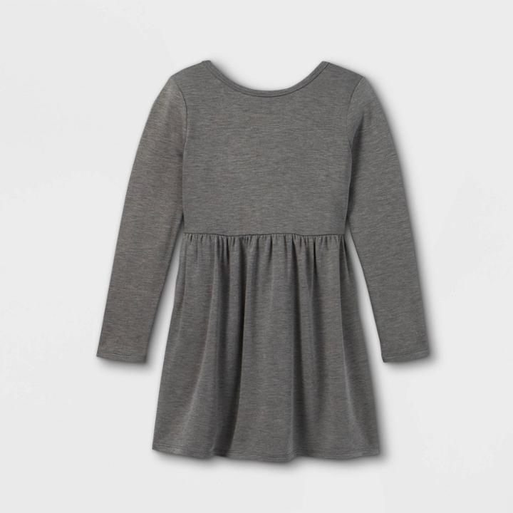 Girls' Soft Long Sleeve Knit Dress - Cat & Jack Dark Gray