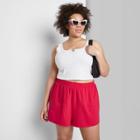 Women's Plus Size High-rise Pull-on Shorts - Wild Fable Garnet