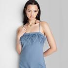 Women's Sleeveless Feather Trim Bodycon Dress - Wild Fable