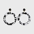 Sugarfix By Baublebar Druzy Colorful Resin Hoop Earrings - White/black, Women's, Gray