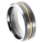 Men's Daxx Titanium Beveled Edge Band - Silver/gold