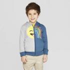 Toddler Boys' French Terry Zip-up Split Emoji Sweatshirts - Cat & Jack Gray/navy