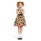 Girls' Leopard Print Sleeveless Collared Mini Dress - Harajuku Mini For Target Tan L, Women's, Size:
