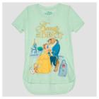 Disney Girls' Beauty And The Beast Belle Short Sleeve Elevated T-shirt - Green