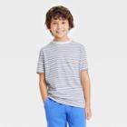 Boys' Short Sleeve Striped T-shirt - Cat & Jack White