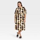 Women's Plus Size Raglan Short Sleeve Dress - Who What Wear Cream Splatter 1x, Ivory
