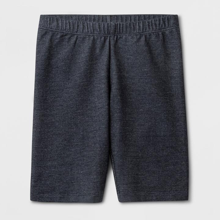 Girls' Mid-length Bike Shorts - Cat & Jack Faux Denim Xl, Girl's, Faux Blue
