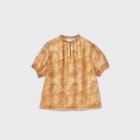 Women's Plus Size Leopard Print Puff Short Sleeve Blouse - Ava & Viv Orange X