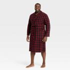 Men's Big & Tall Plaid Microfleece Robe - Goodfellow & Co Red