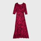 Floral Print 3/4 Sleeve Knit Wrap Maternity Dress - Isabel Maternity By Ingrid & Isabel Red
