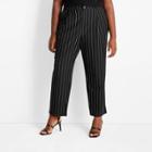 Women's Plus Size Mid-rise Front Pleated Pants - Future Collective With Kahlana Barfield Brown Black Pinstriped