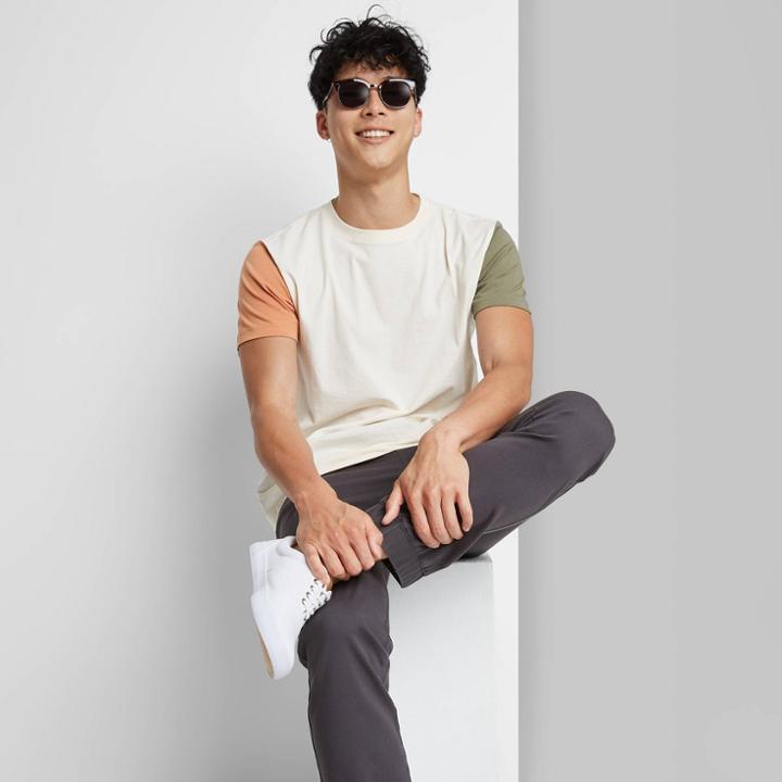 Men's Regular Fit Short Sleeve Crewneck T-shirt - Original Use Beach Beige