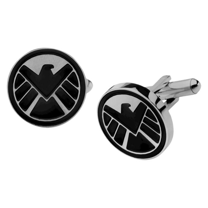Marvel Classic Men's Marvel Agents Of S.h.i.e.l.d Logo Stainless Steel Cufflinks,