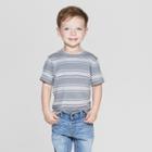 Toddler Boys' Stripe Short Sleeve T-shirt - Cat & Jack Heather Gray