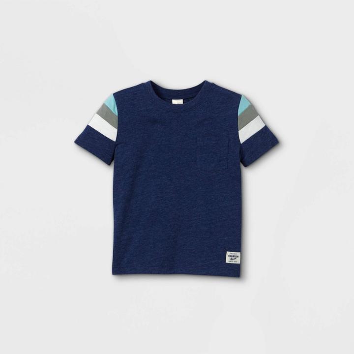 Oshkosh B'gosh Toddler Boys' Knit Pocket Short Sleeve T-shirt - Heather Blue