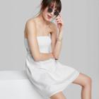Women's Smocked Tube Top Babydoll Dress - Wild Fable White