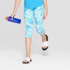 Umbro Girls' Reversible Performance Capri Leggings - Malibu Blue,