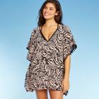 Women's Pom Pom Trim Kaftan Cover Up - Xhilaration Animal Print S, Women's, Size: