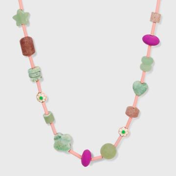 Semi-precious Jade Strawberry Quartz Beaded Necklace - Universal Thread Pink