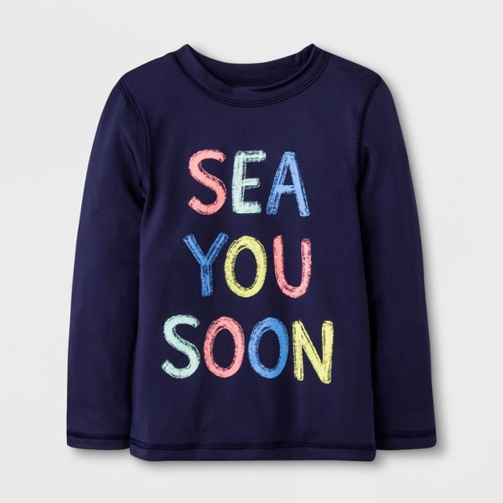 Toddler Boys' Long Sleeve Rash Guard - Cat & Jack Navy 4t, Boy's, Blue