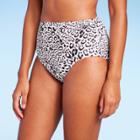 Women's Neutral Leopard Print High Waist High Coverage Bikini Bottom - Kona Sol Cream