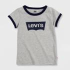 Levi's Girls' Oversized Batwing Short Sleeve T-shirt - Light Gray Heather