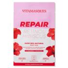 Vitamasques Repair Retinol Hibiscus Biodegradable Sheet Mask & Eco Pouch
